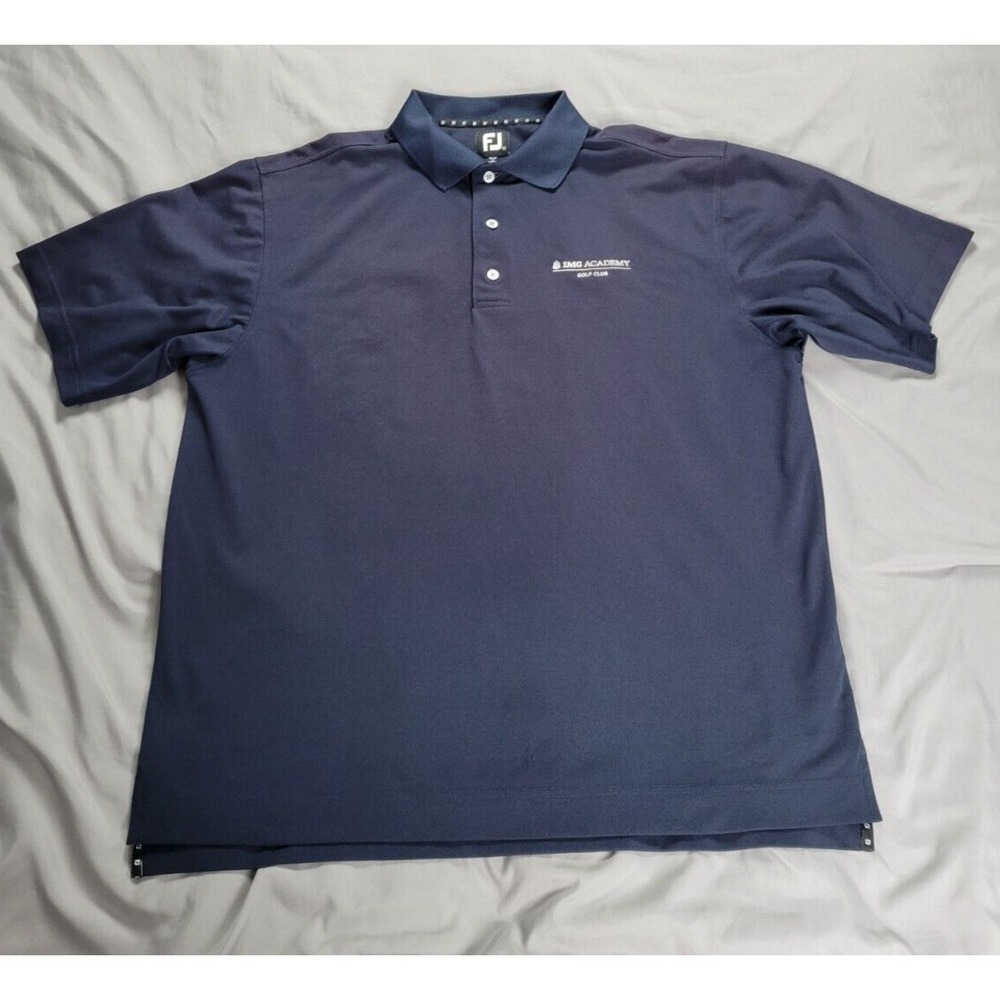 FootJoy Polo Shirt Mens Large Blue FJ Golf Short Sleeve IMG Academy